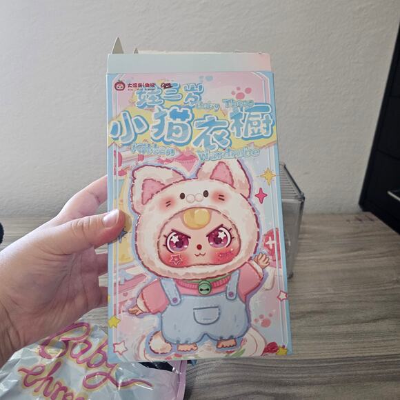 Baby Three Kitten Wardrobe OPEN BOX CONFIRMED Sweet Lace Black cat Plush Pendent - Picture 8 of 11